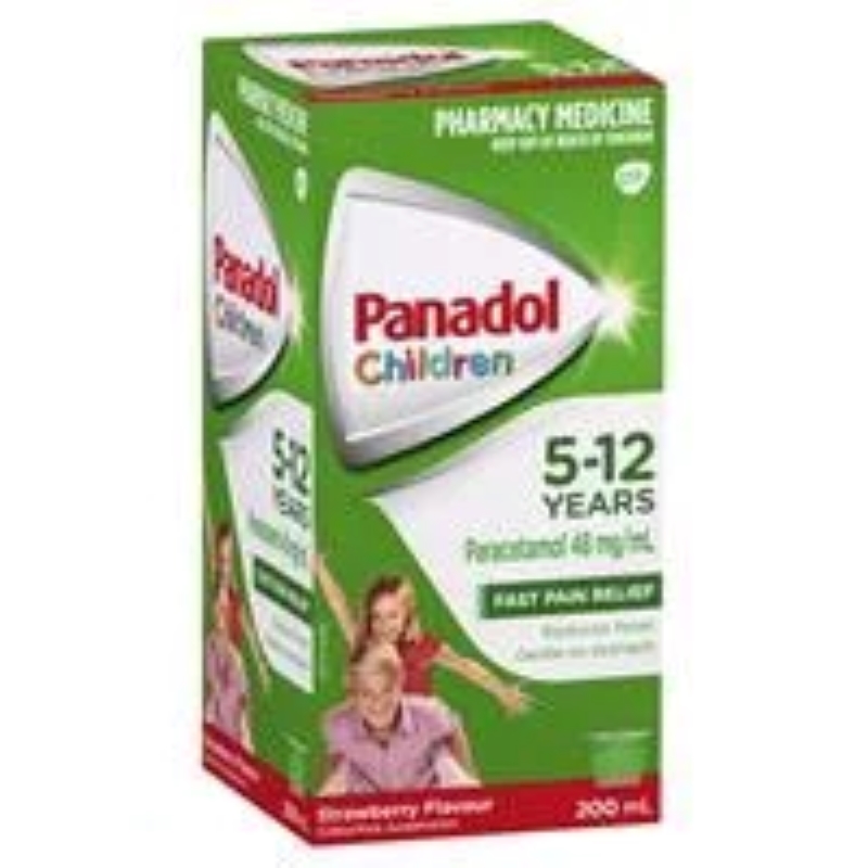 Siro hạ sốt, giảm đau cho bé từ 5 -12 tuổi Panadol Children 5-12 Years Suspension Fever & Pain Relief Strawberry Flavour 200mL