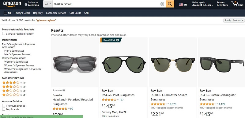 Hãng mắt kính được bán chạy trên Amazon